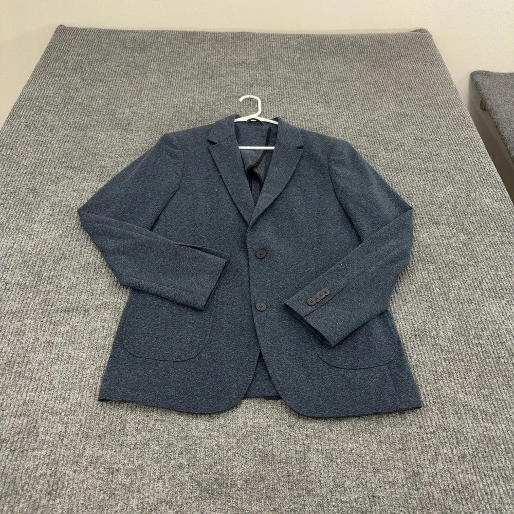 Artefact Blazer Mens 40R Blue Cotton Blend Knit Two Button Casual Sport Coat